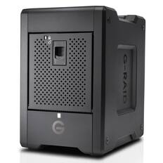 Front. G-DRIVE - G-Drive G-RAID Shuttle 4-Bay Thunderbolt 3 and USB-C RAID Array with 80TB (4x 20TB) Removable HDD.
