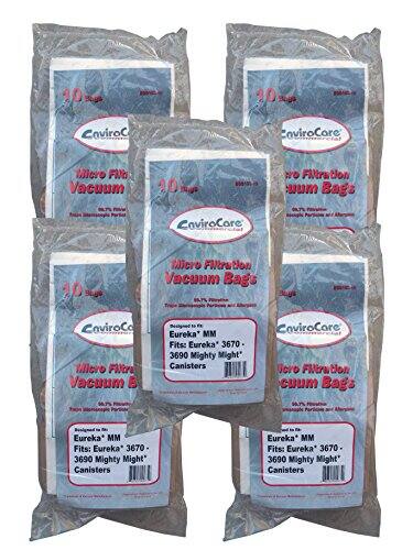 10 Slgs 10 CaviroCore Micro Filtration Vacuum Bags CaviroCore Micro Filtration Vacuum Bags CaviroCore Micro Filtration Vacuum Bags Eureka* MM Fits: Eureka* 3670 3690 Mighty Might Canisters