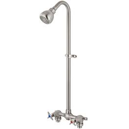 Dazzed Corner - Outdoor Shower Kit - Brushed Nickel