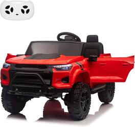 GARVEE - 24V 2-Seater Electric Ride-On Truck for Kids, Remote Control Car with MP3, LED Lights, Suspension & Storage - Red