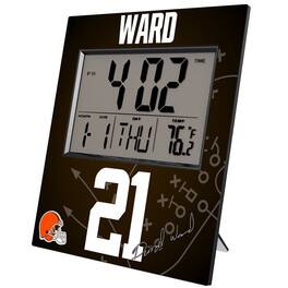 Keyscaper - Denzel Ward Cleveland Browns Digital Desk & Wall Clock - Multicolor