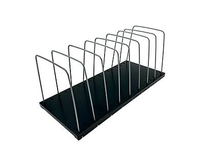 Front. Huron - Huron 8-Compartment Steel File Organizer, Black (HASZ0158) - Black.