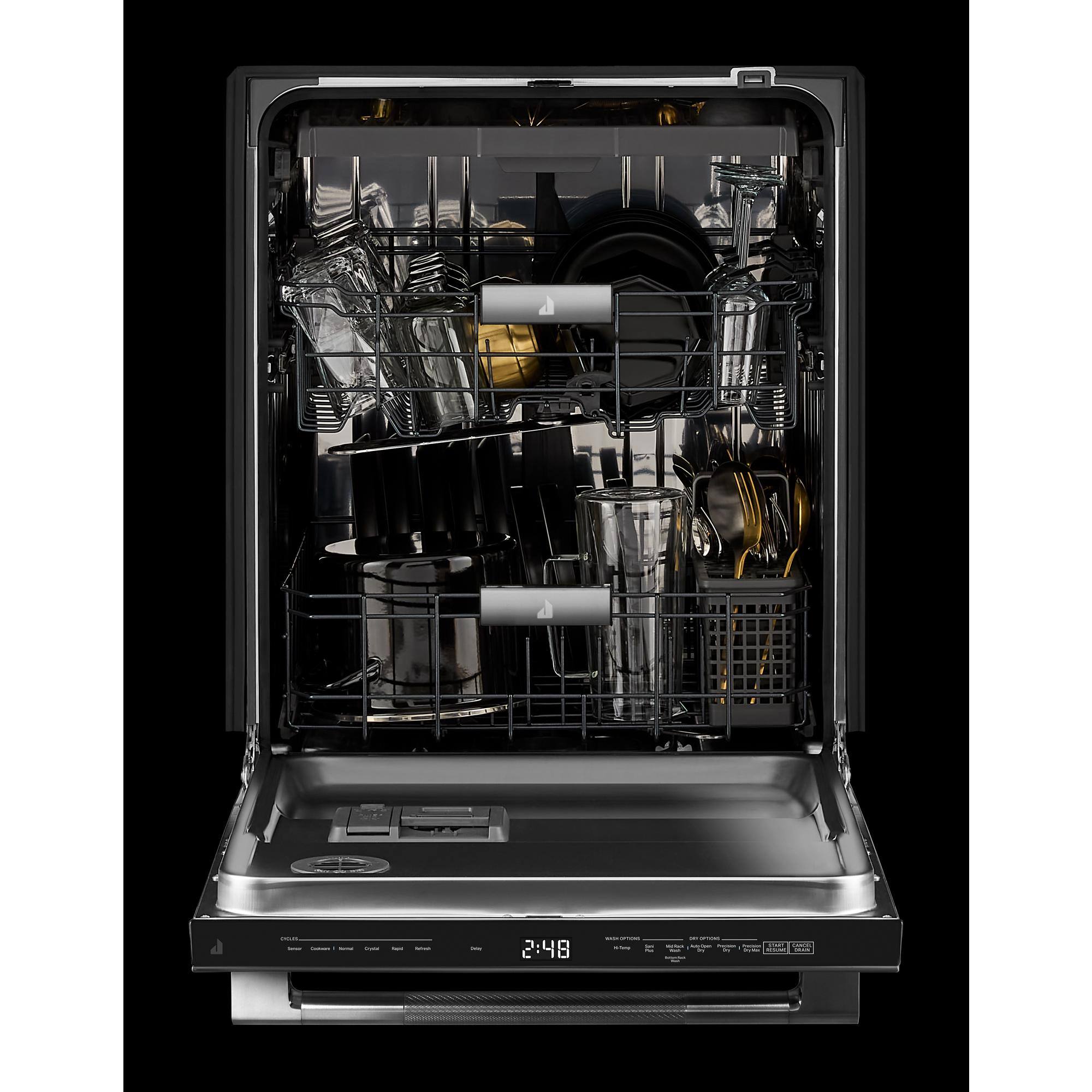 Alt View 2. JennAir - 24" Top Control Built-In Dishwasher with Precise Fit 3rd Rack for Cutlery with Plasma Coating, 39 dBA - Stainless Steel.