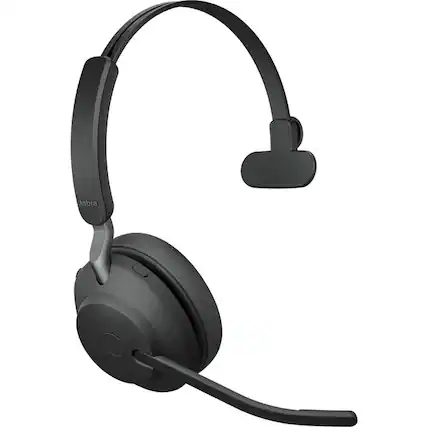 Front. Jabra - Jabra Evolve2 65 Headset - Mono - USB Type A - Wireless - Bluetooth - Over-the-head - Monaural - Supra-aural - Black - Black.