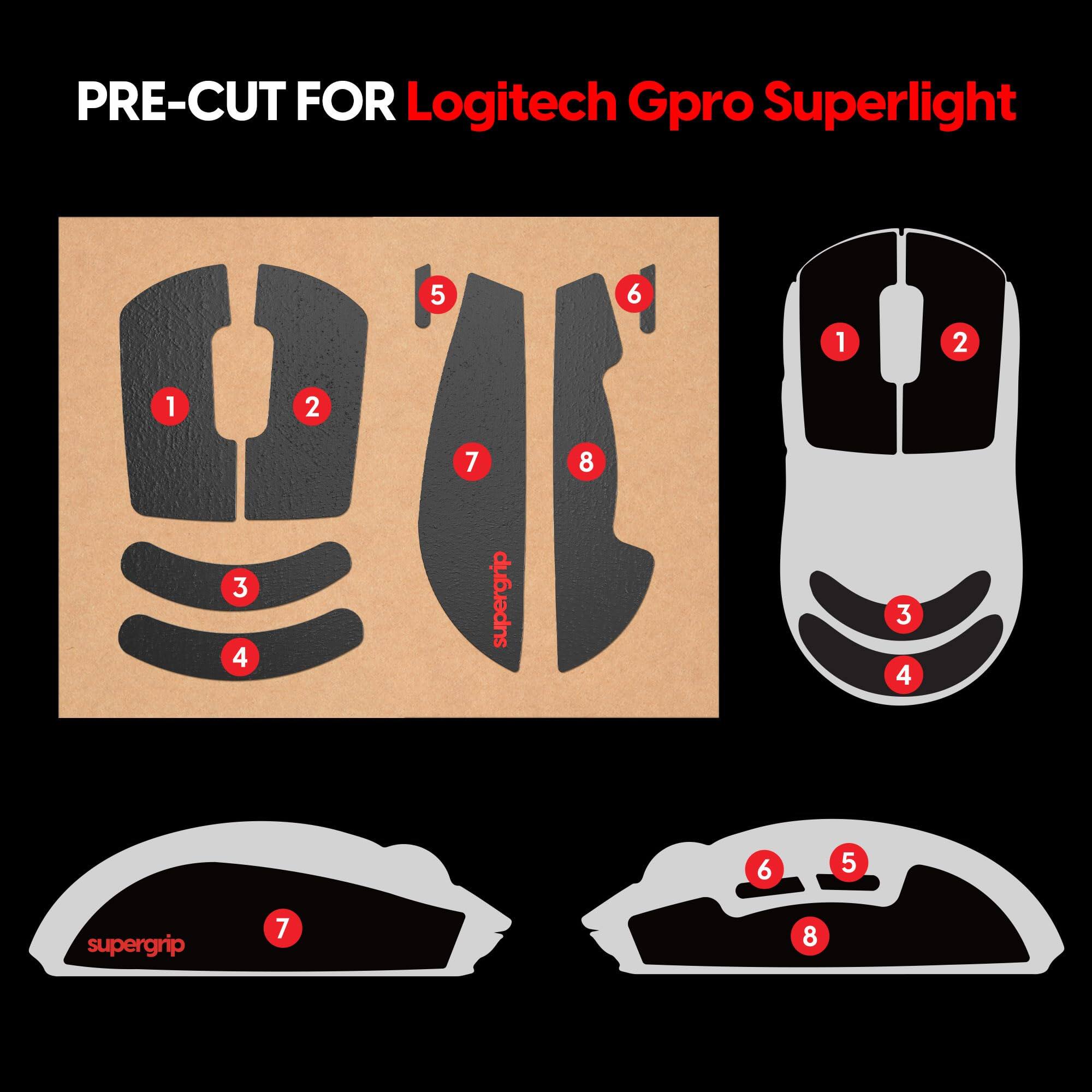 PRE-CUT FOR Logitech Gpro Superlight

1 2 3 4 5 6 7 8

supergrip 3 4 6 5

supergrip 7 8