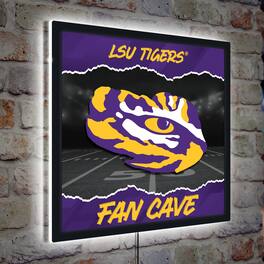 Evergreen Enterprises - LSU Tigers 23" LED Fan Cave Square-Shaped Lighted Wall Sign - Multicolor