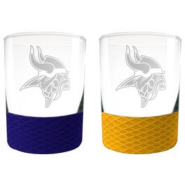Great American Products - Minnesota Vikings 14oz. Commissioner Rocks Glass Two-Piece Set - Multicolor
