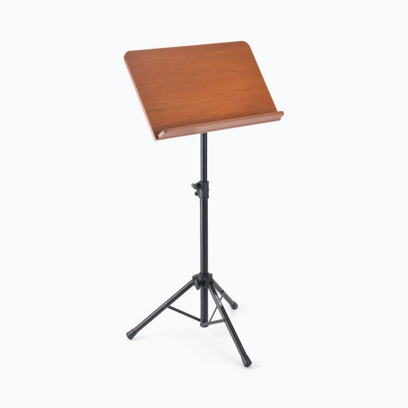 Alt View 1. On Stage Stands - On-Stage SM7312W Conductor Music Stand with Wide Wooden Bookplate - Black.
