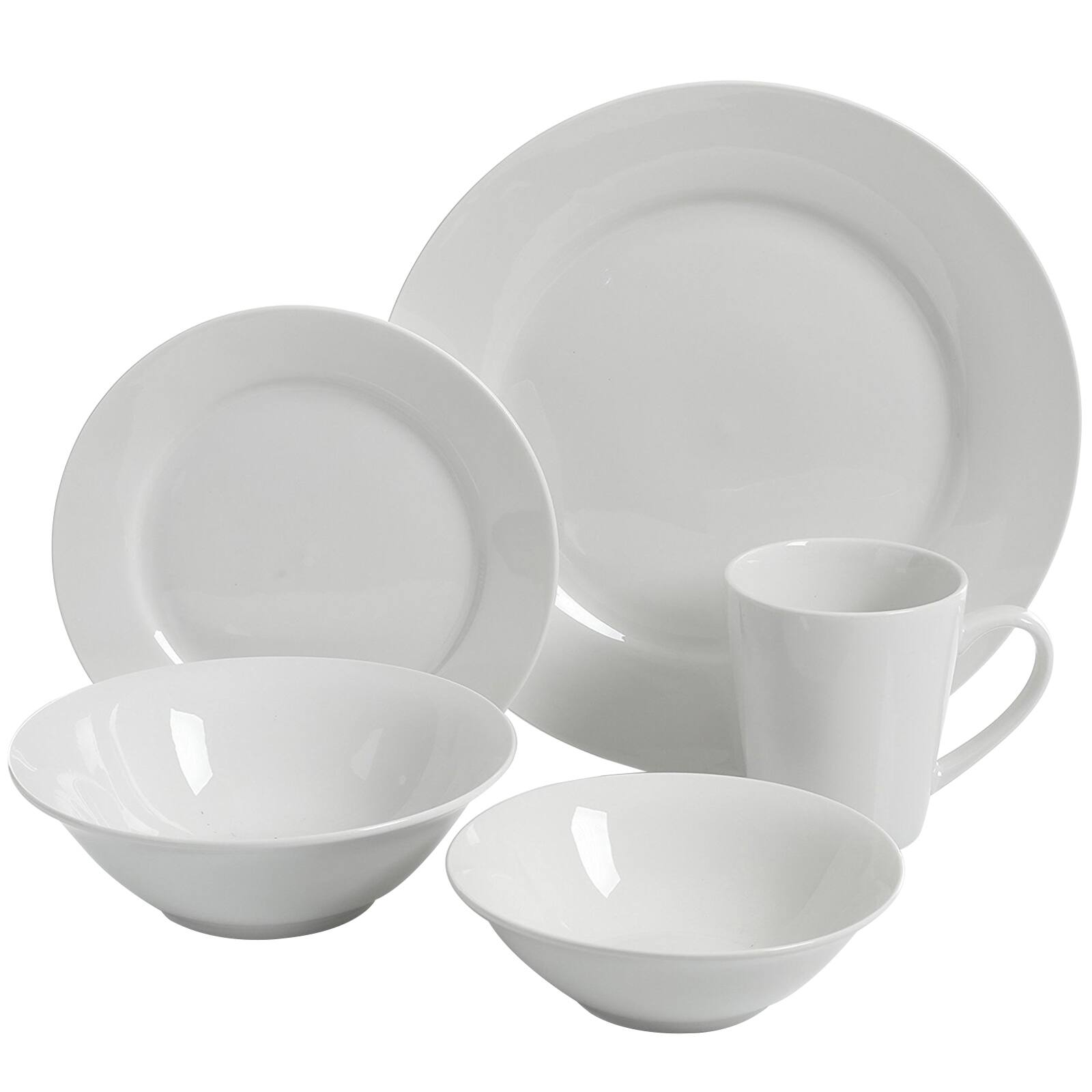 Alt View 4. Gibson - Gibson Home Noble Court 30 Piece Ceramic Dinnerware Set in White - White.