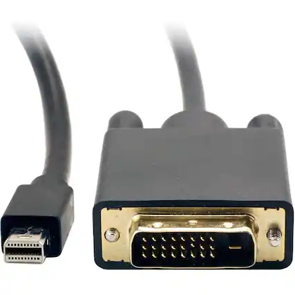 Front. Visiontek - VisionTek mini DisplayPort to SL DVI 1.8M Active Cable (M/M) - Mini DisplayPort to SL DVI-D Active Cable - mDP to DVI - Black.