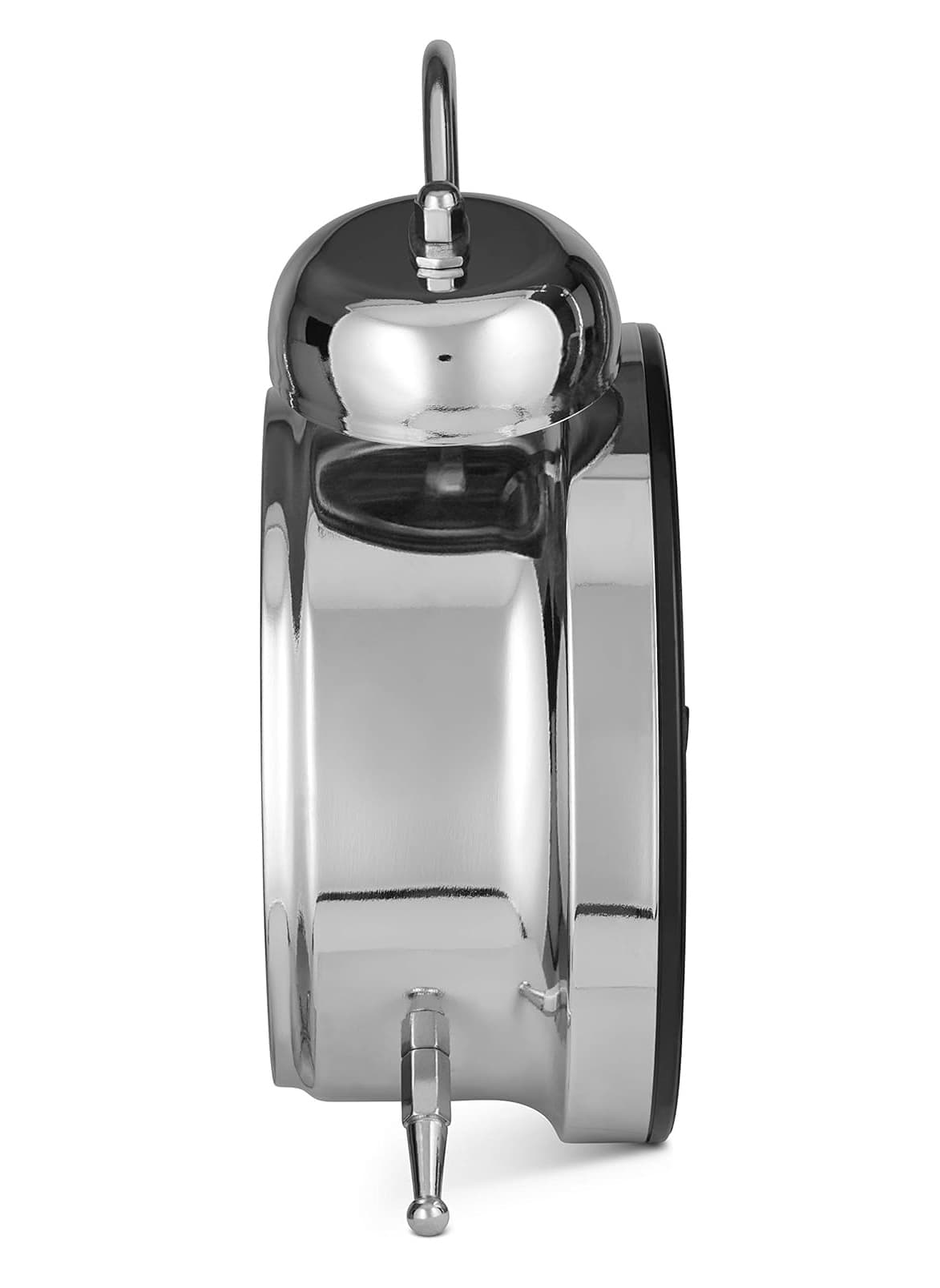 Alt View 1. FINEAK - 4" Chrome Twin Bell Vintage Alarm Clock, Extra Loud, Silent Non-Ticking, Backlight - Silver.