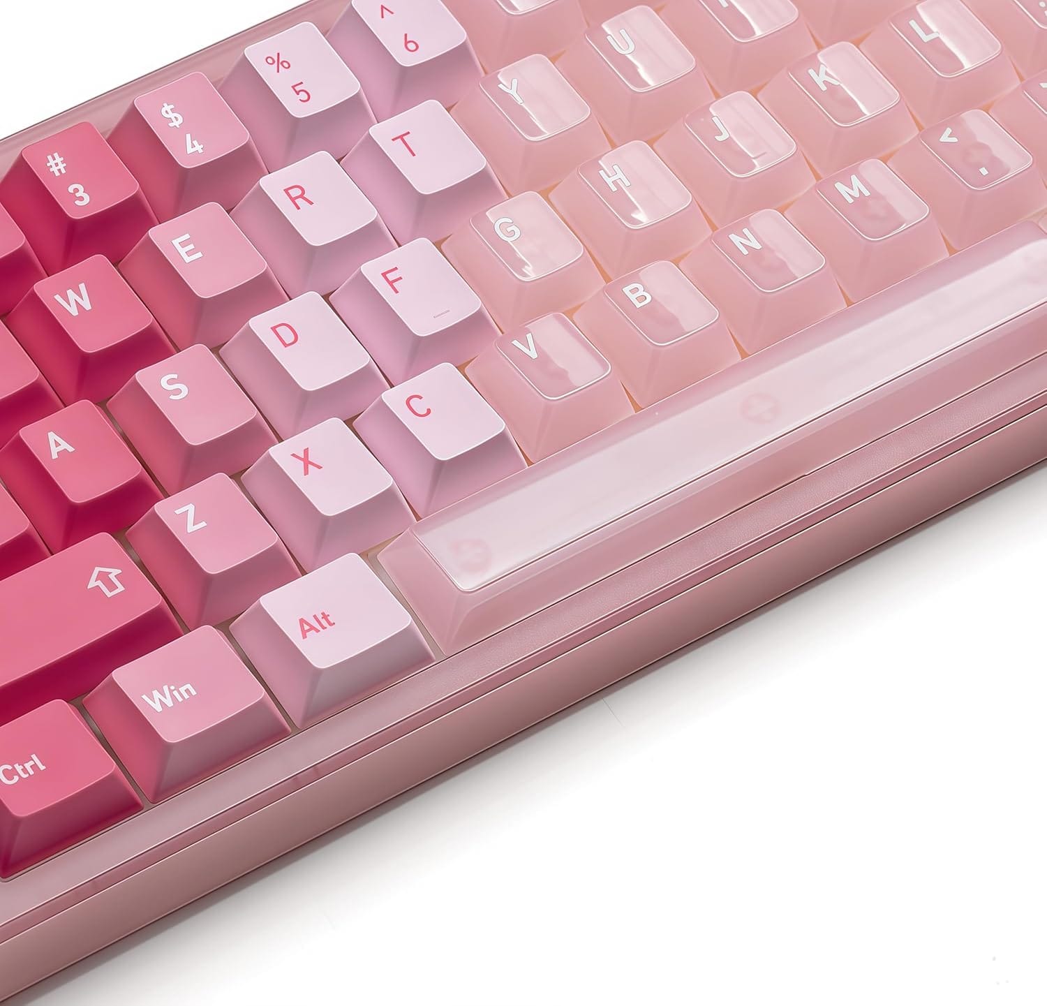 Womier - PBT Keycaps,Cherry Profile Custom Key caps Set, for 60% 65% 75% TKL 100% Cherry Gateron MX Mechanical Keyboard - Pink