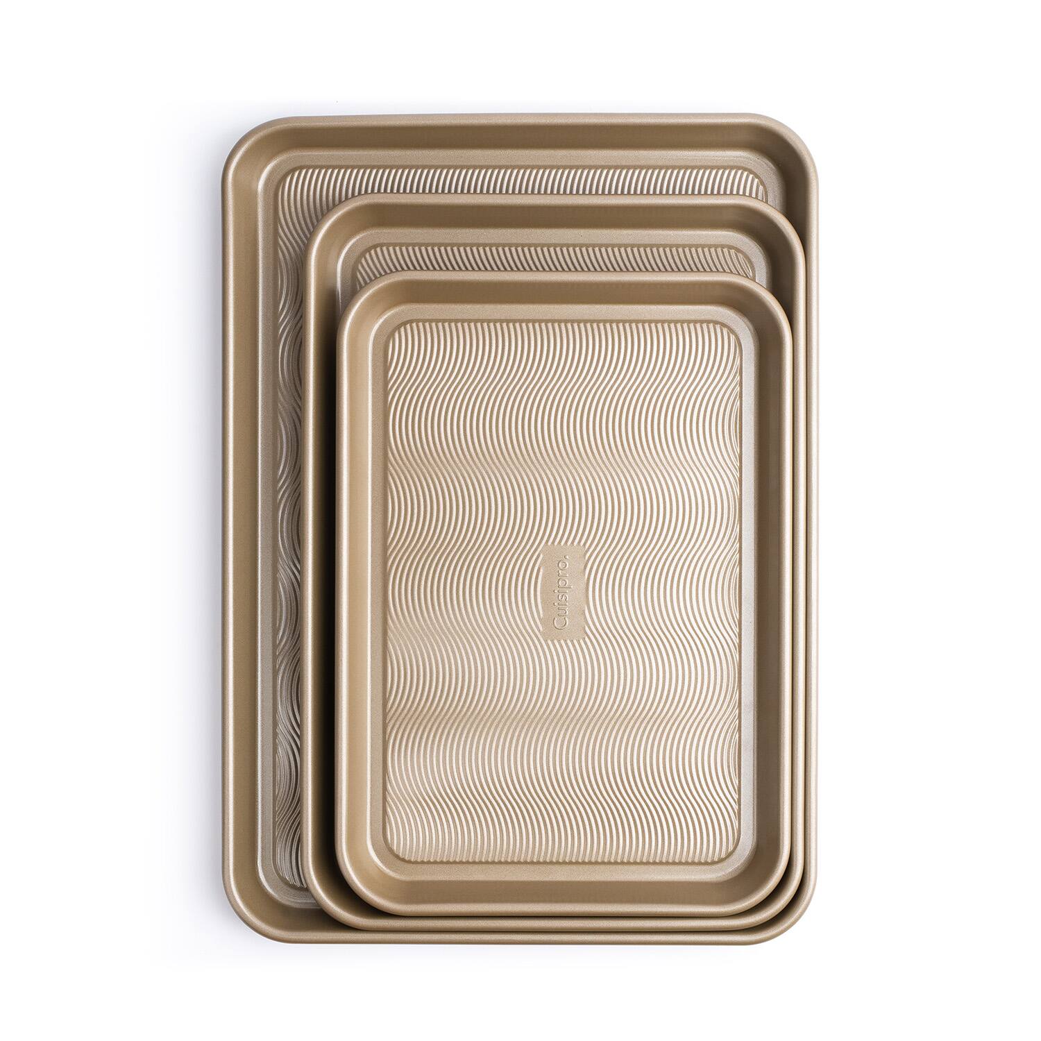 Alt View 4. Cuisipro - 13.5 x 9.5-Inch Rectangular Steel Nonstick Baking Sheet Pan - Brown.