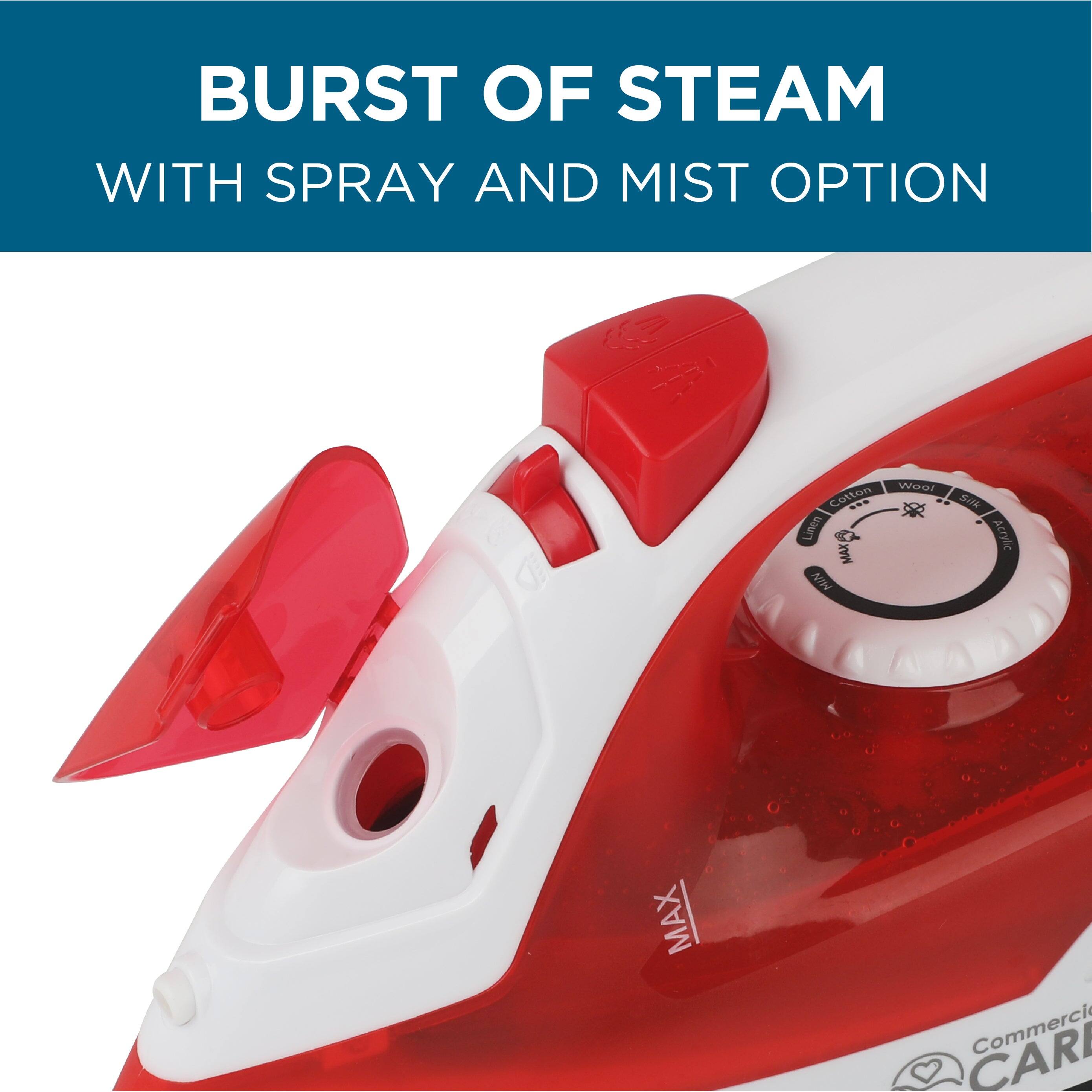 BURST OF STEAM WITH SPRAY AND MIST OPTION

Wool
Cotton
Linen
Silk
Acrylic
MAX
CARI