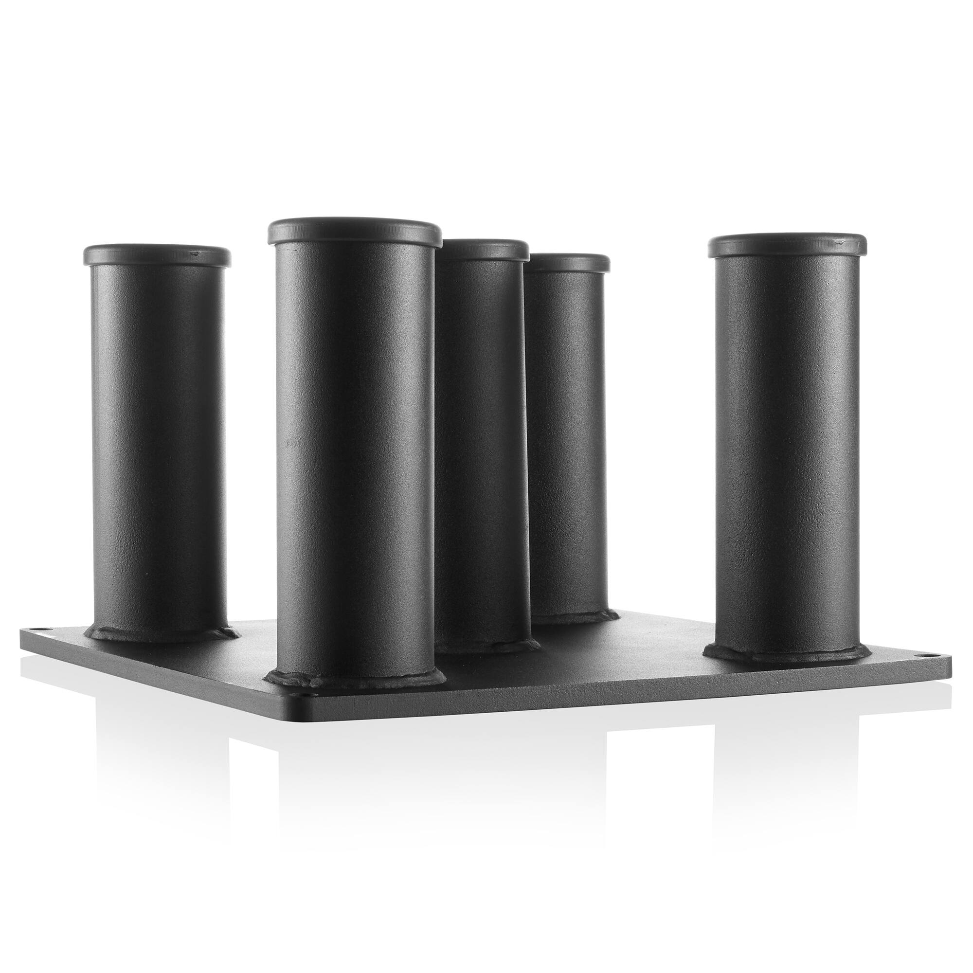 Alt View 1. Philosophy Gym - Vertical Barbell Holder - 5 Bar Storage Stand for 2-in Olympic Bars - Black.