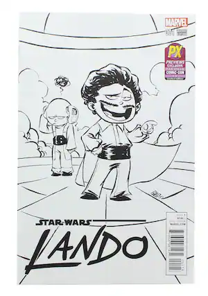 MARVEL 001 VARIANT EDITION PX PREVIEWS EXCLUSIVE SAN DIEGO COMIC-CON 2015 Limited Edition F RATED T $3.99US DIRECT EDITION STAR-WARS MARVEL.COM 7 59606 08143 LANDO - 00118 18