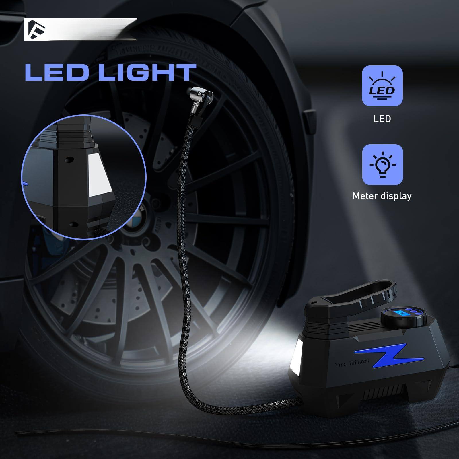 LED LIGHT

- LED
- Meter display

Tire Inflator