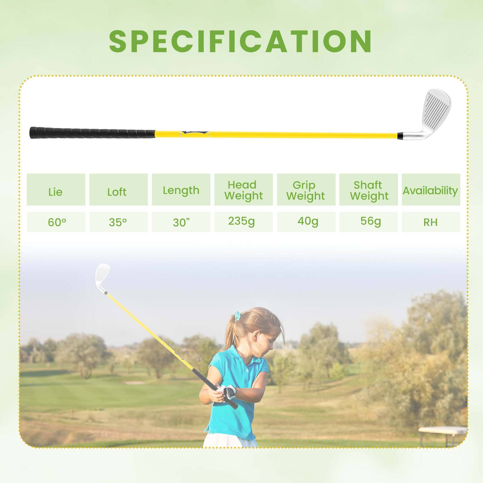 SPECIFICATION

Lie: 60°  
Loft: 35°  
Length: 30"  
Head Weight: 235g  
Grip Weight: 40g  
Shaft Weight: 56g  
Availability: RH