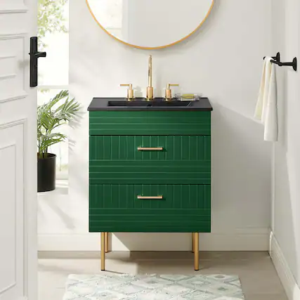 Front. Modway - Daybreak Bathroom Vanity Basin Included by Modway - Green Black.