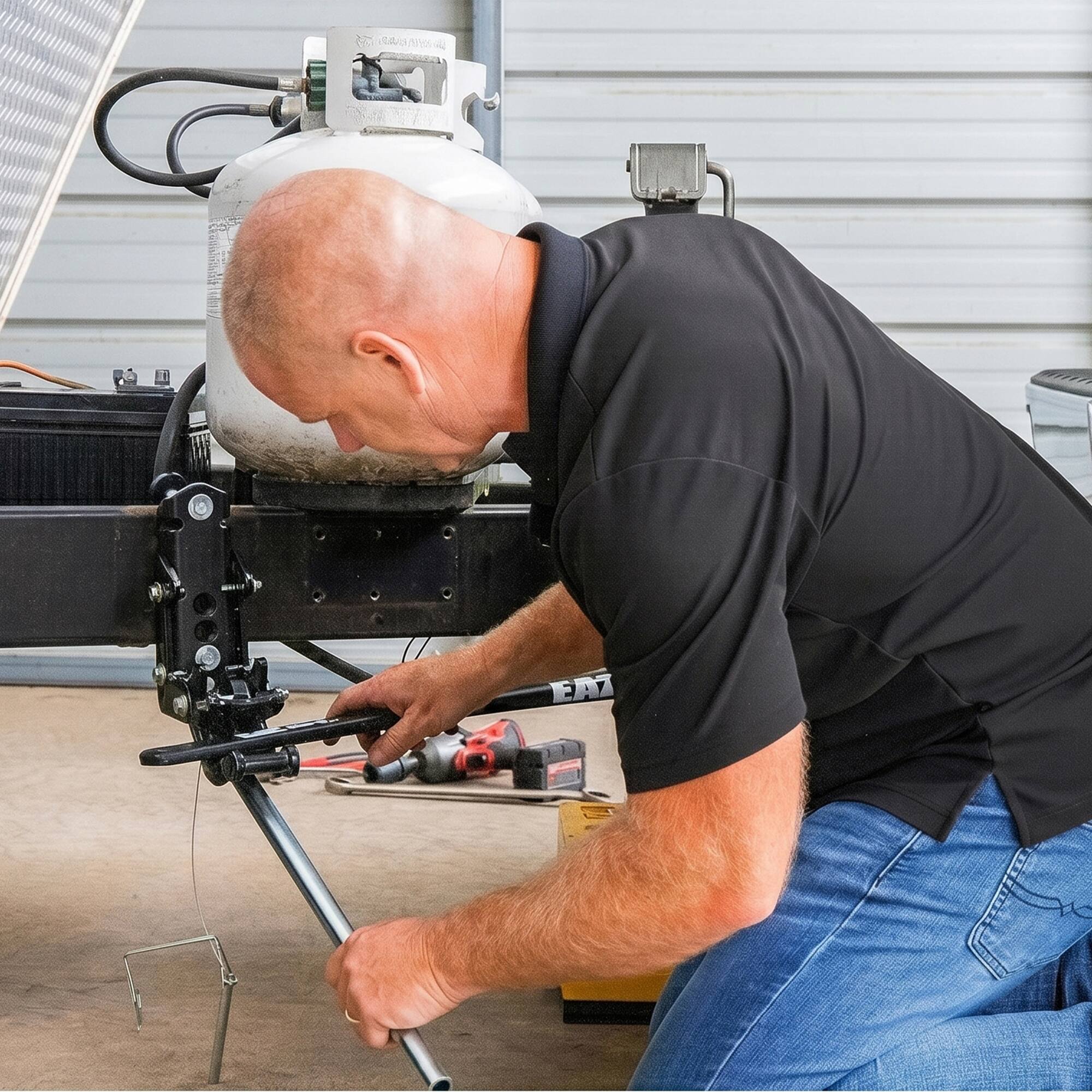 Alt View 2. Camco - Camco Eaz-Lift TR3 400Lb Weight Distribution Hitch Kit with Sway Control, 48903 - Black.