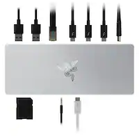 Razer - Thunderbolt 4 Certified Dock with 10 Ports for PC and Mac - Mercury - Front_Zoom