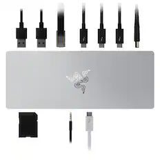 Front. Razer - Thunderbolt 4 Certified Dock with 10 Ports for PC and Mac - Mercury.