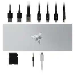 Razer - Thunderbolt 4 Certified Dock with 10 Ports for PC and Mac - Mercury