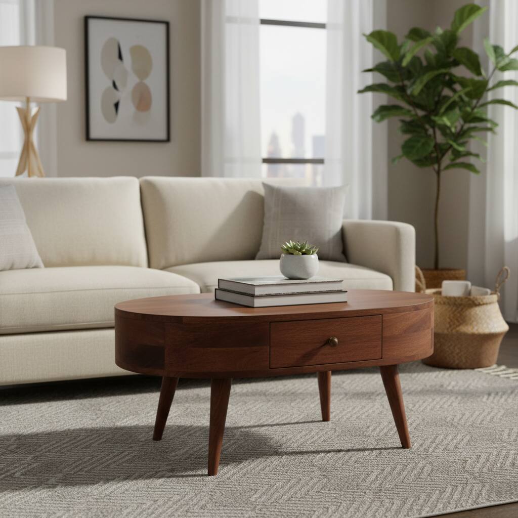 Angle. Artisan Furniture - Artisan Furniture Solid Wood Honey Caramel Coffee Table, 2 Drawers, Light Brown - Brown.