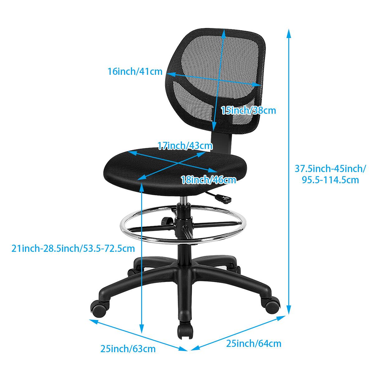 16inch/41cm  
15inch/38cm  
17inch/43cm  
18inch/46cm  
37.5inch-45inch/95.5-114.5cm  
21inch-28.5inch/53.5-72.5cm  
25inch/63cm  
25inch/64cm
