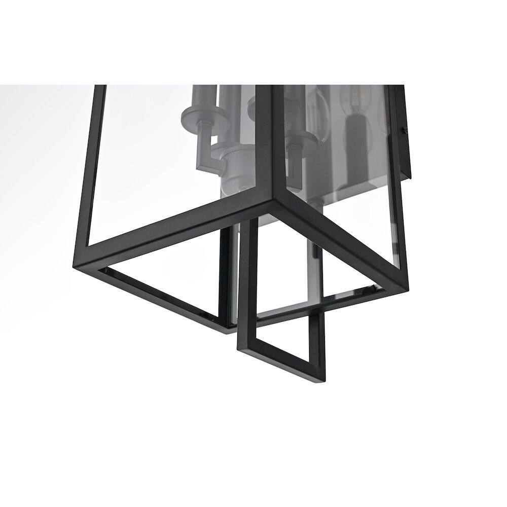 Alt View 3. Elegant Lighting - Jairo 8 Inch Outdoor Wall Sconce In Black - Black.
