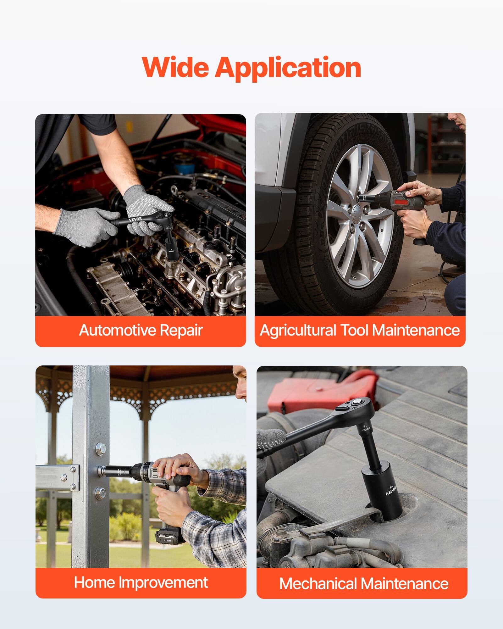 Wide Application

- Automotive Repair
- Agricultural Tool Maintenance
- Home Improvement
- Mechanical Maintenance