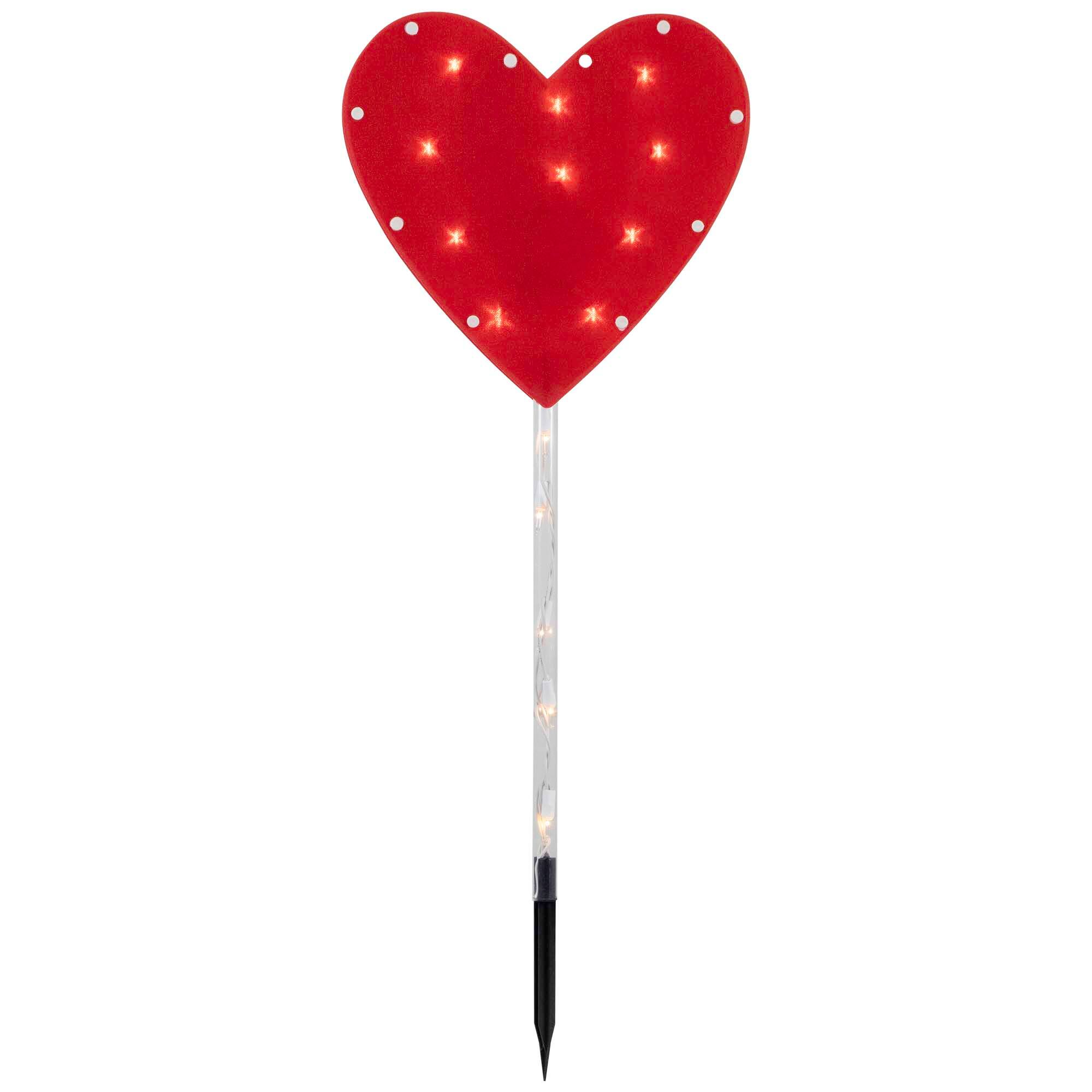 Alt View 3. Northlight - Lighted Heart Valentine's Day Outdoor Pathway Markers - 28.75" - Set of 4 - Red.