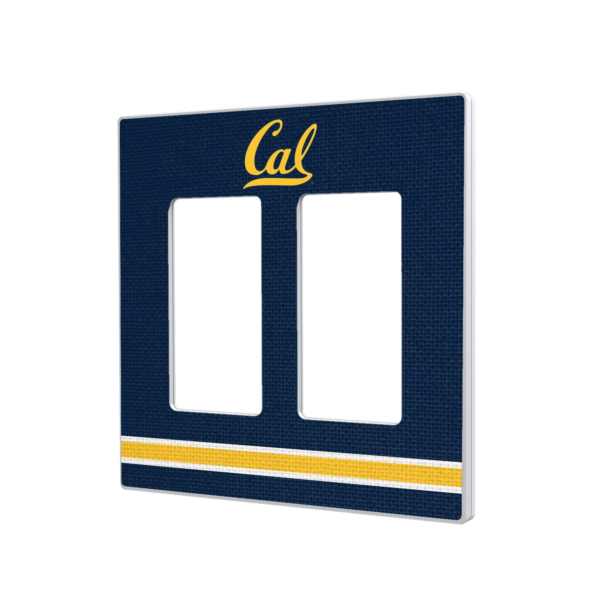 Keyscaper - Cal Bears Stripe Design Double Rocker Light Switch Plate - Multicolor