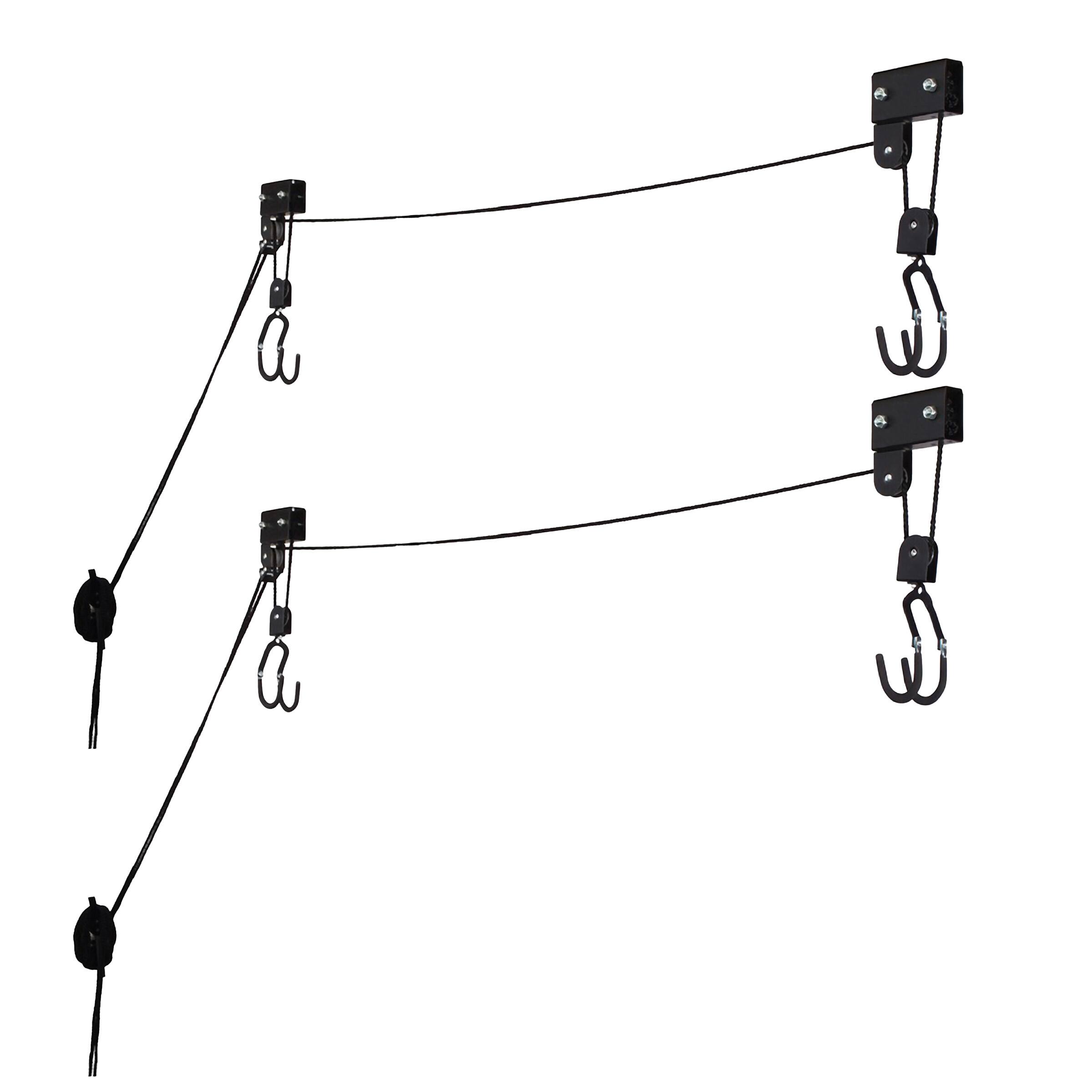 Alt View 1. RAD Sportz - Overhead Bike Storage System - Black.