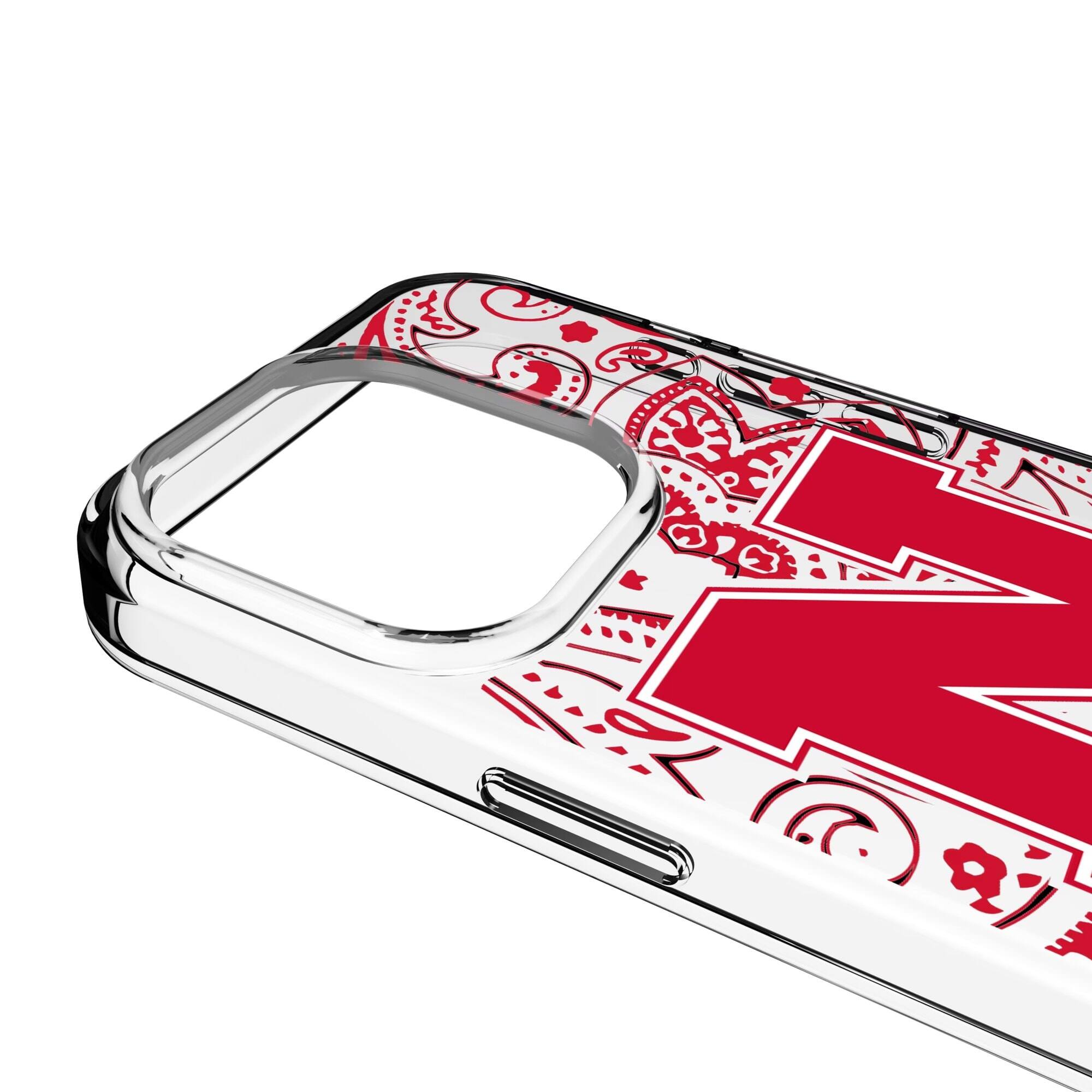 Alt View 2. Keyscaper - Nebraska Huskers iPhone Paisley Design Clear Case - 13 Pro - Multicolor.