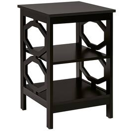 Sugift - 3-tier Nightstand Sofa Side End Accent Table - Dark Brown