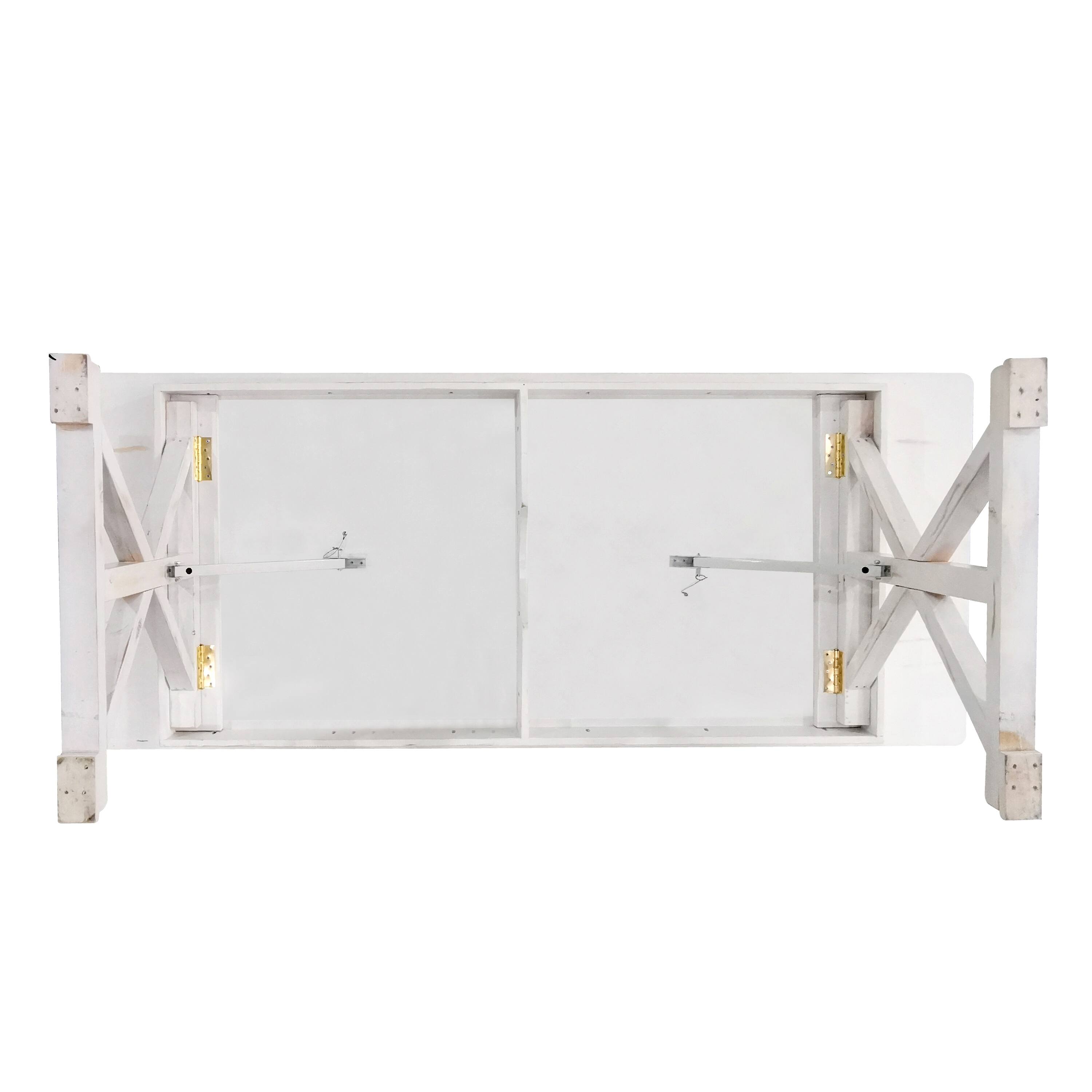 Alt View 5. Flash Furniture - HERCULES 8' x 40" Rectangular Antique Rustic White Solid Pine Folding Farm Table with X Legs - White.