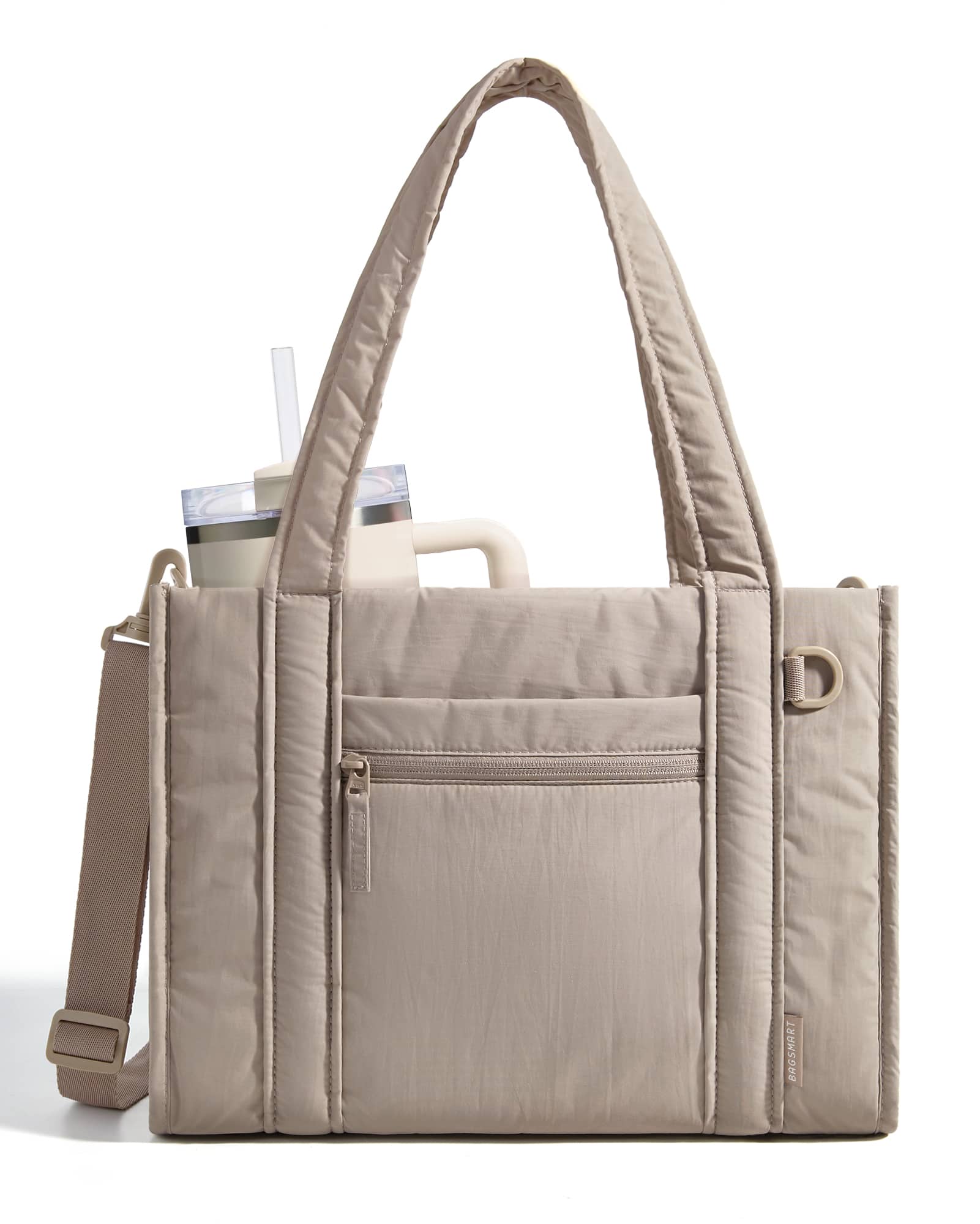 Bagsmart - Boxy Tote Bag for Women, Crossbody Work Bag with Inner Tumbler Pocket, Crush Bow Shoulder Bag for Travel College - Camel price history on PriceWatchPro