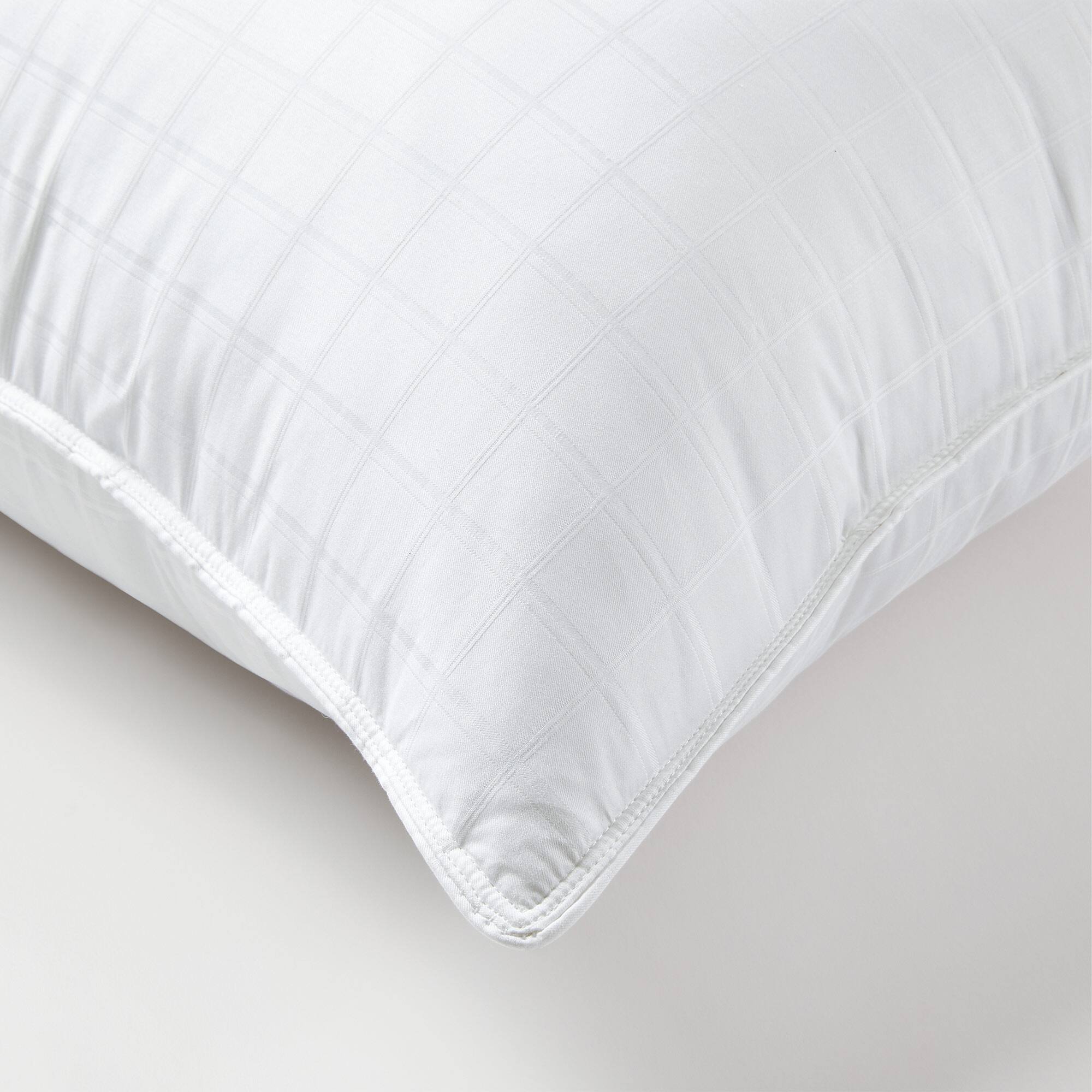 Alt View 1. Peace Nest - Peace Nest Cotton Jacquard Medium-Firm Goose Feather Bed Pillows Set of 2, King - White.