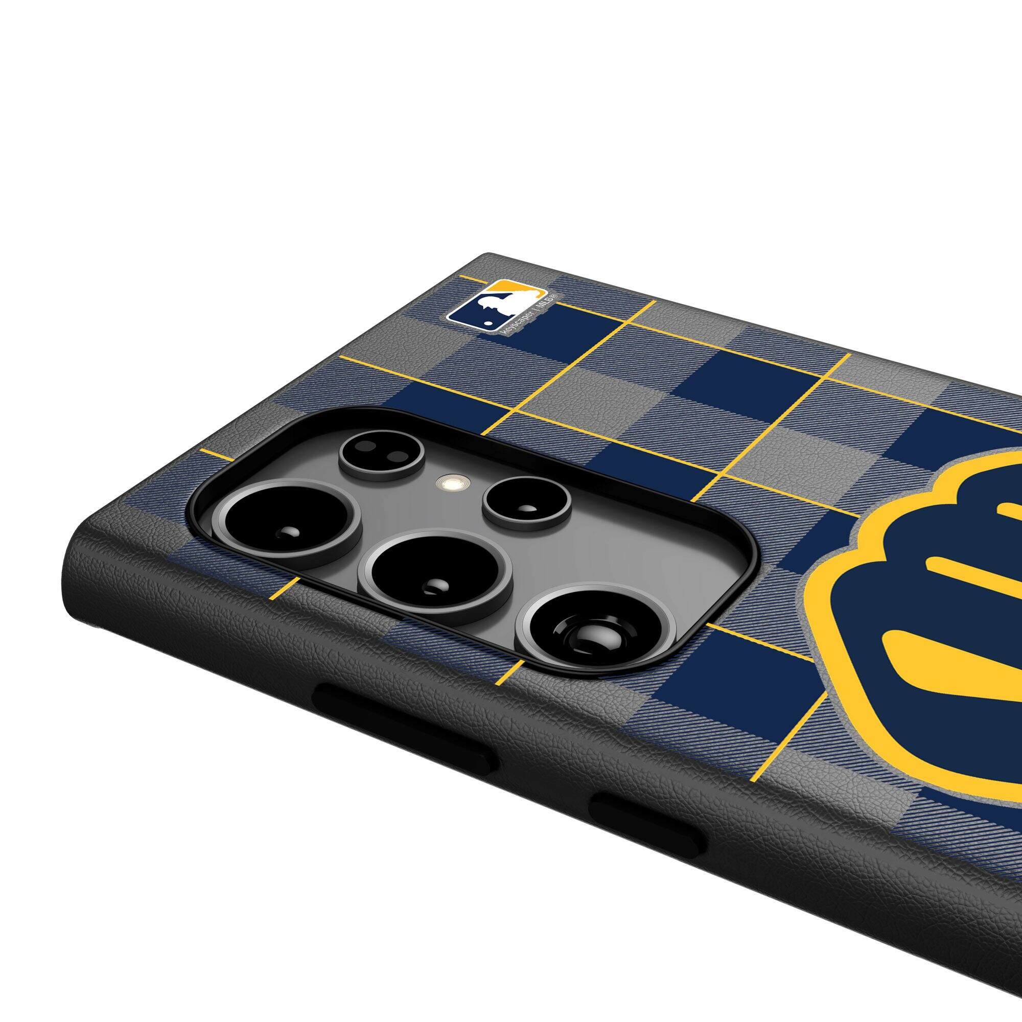 Alt View 3. Keyscaper - Plaid Galaxy Magnetic Bump Case - S25 Ultra - Black.