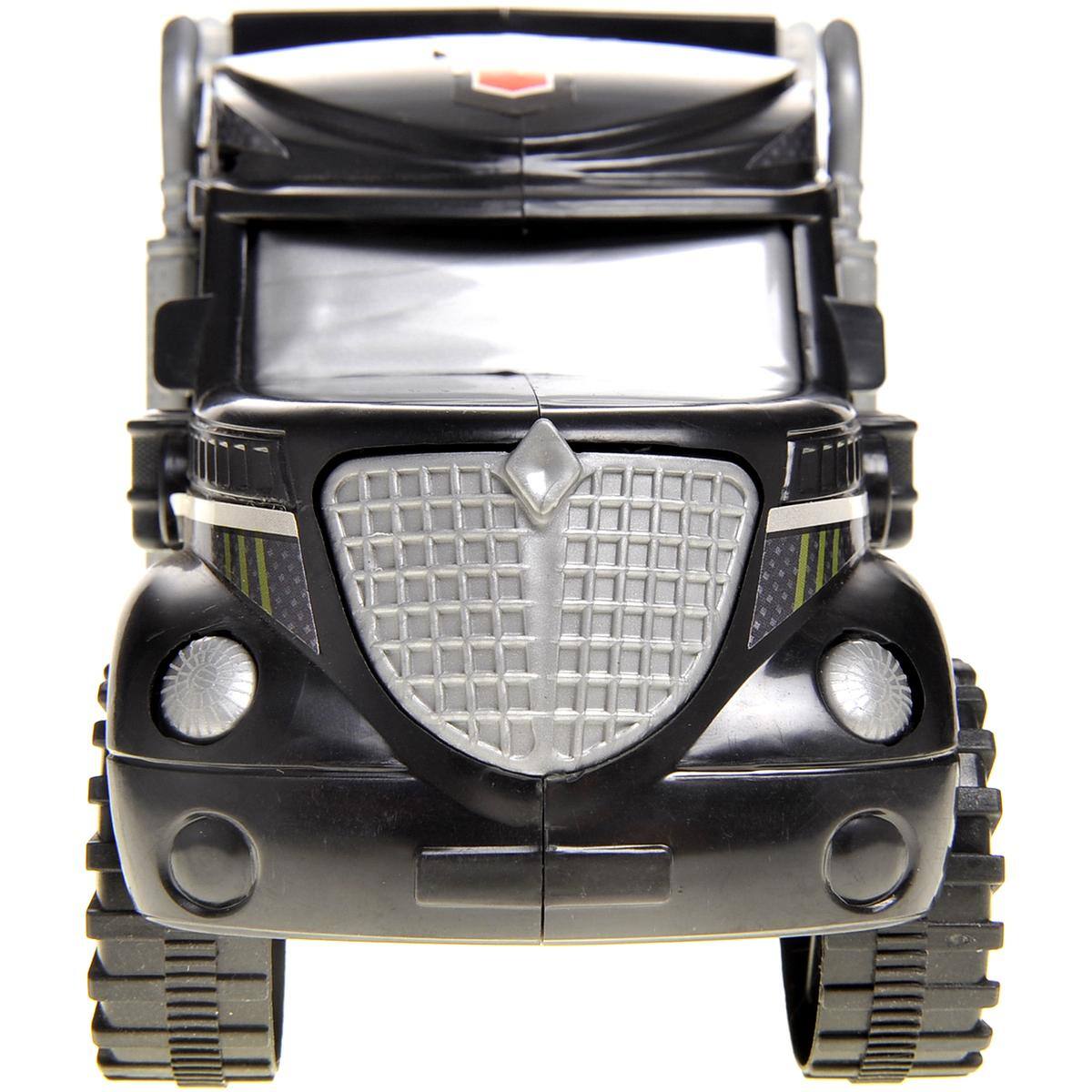 Left. JuzToys - Kids Toys Cars Military Carrier Truck Toy Set (6 Vehicles), Pull-Back Car Toys with Helicopters, Tanks, Jeeps, Black - Black.