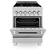 Angle. ZLINE - 24 in. Wide 4 Burner ZLINE Legacy Dual Fuel Range in Satin Stainless Steel (RAS-SN-BR-24) - Satin Stainless Steel.