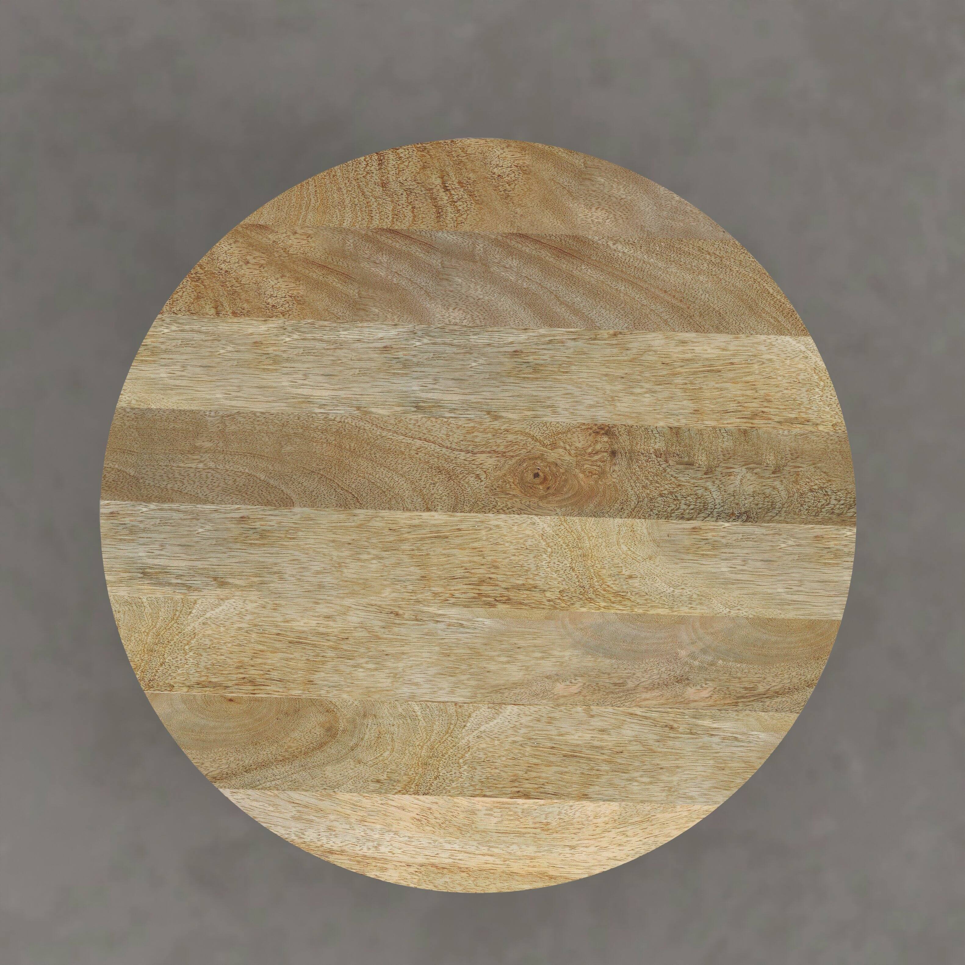 Left. Simpli Home - Elmbrook 34 inch Wide Solid Mango Wood Drum Coffee Table, Natural Blonde - Natural Blonde.