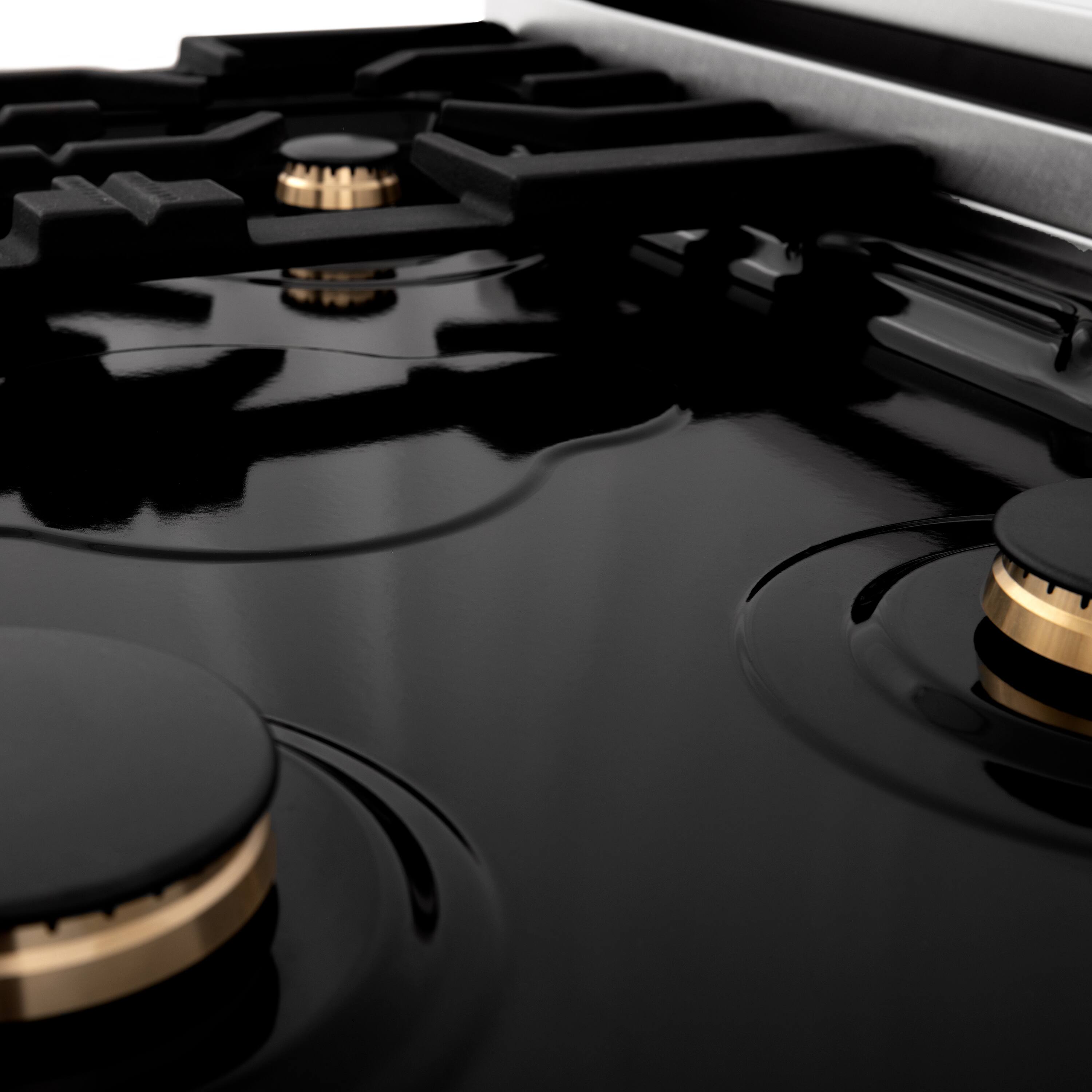 Alt View 1. ZLINE - ZLINE Autograph 30 in. Legacy Rangetop w/ 4 Burners and Matte Black Accents - Stainless Steel.