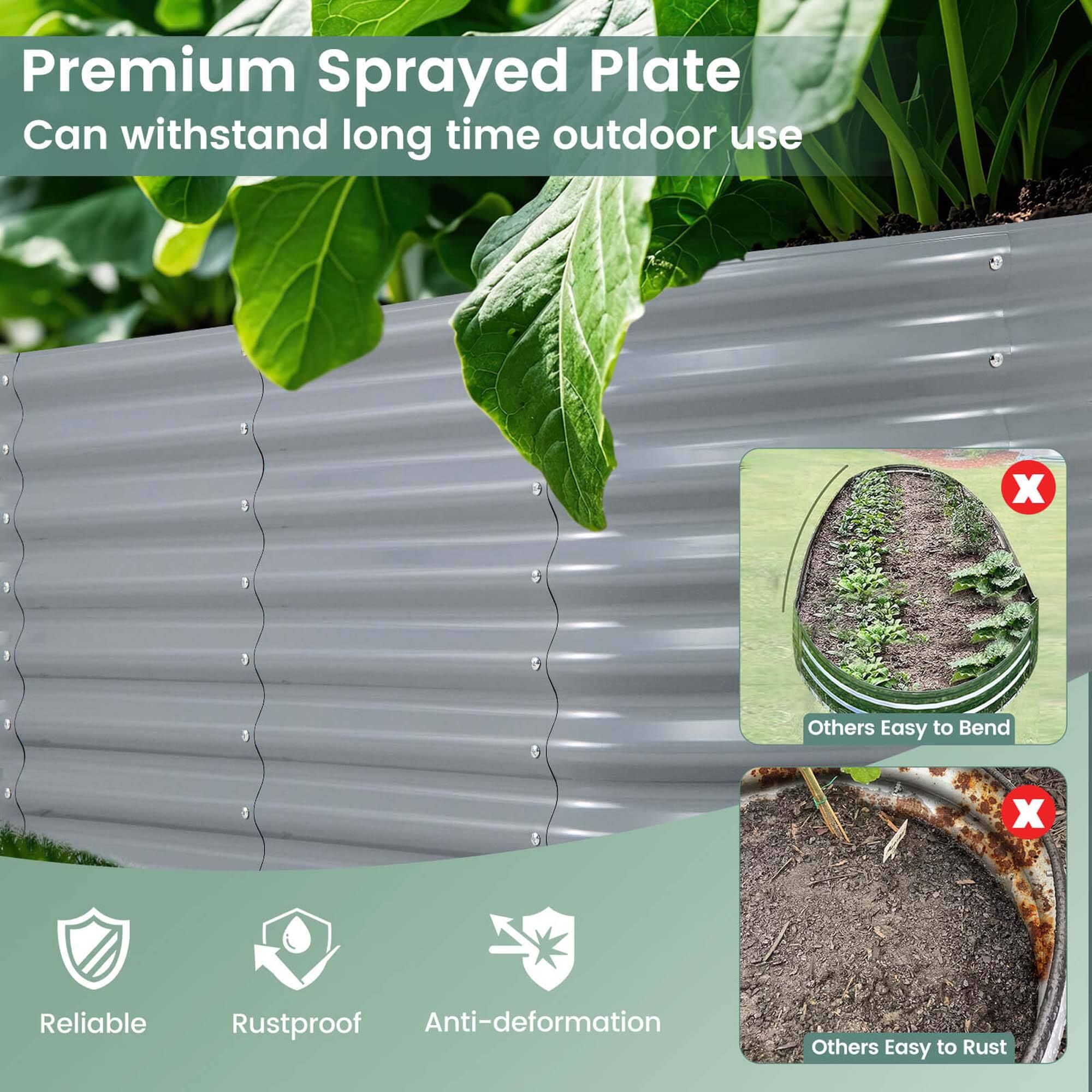 Premium Sprayed Plate  
Can withstand long time outdoor use  

Reliable  
Rustproof  
Anti-deformation  

Others Easy to Bend  
Others Easy to Rust