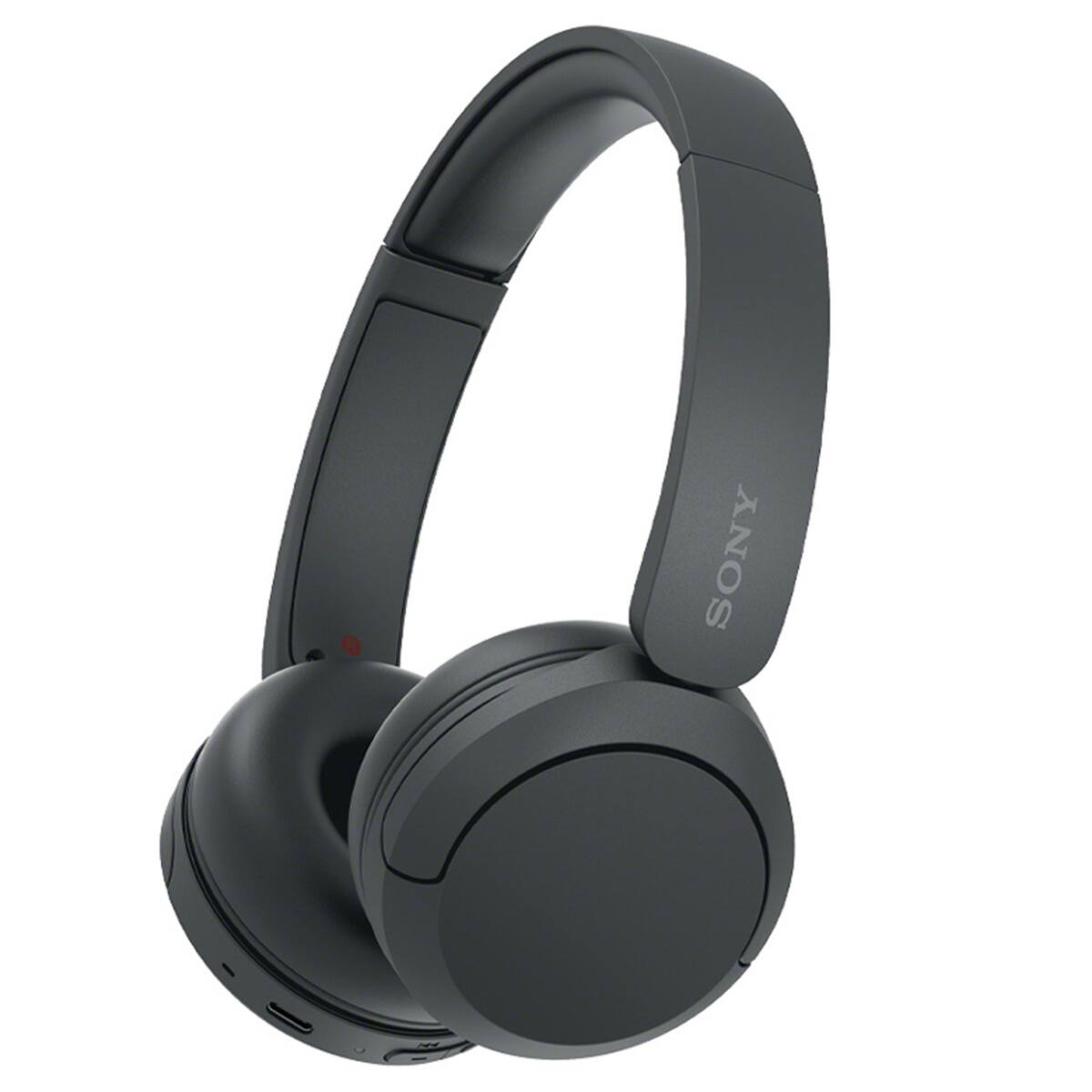 Alt View 4. Sony - WHCH520 Wireless Headphones with Microphone, Black with Wood Headphone Display Stand.