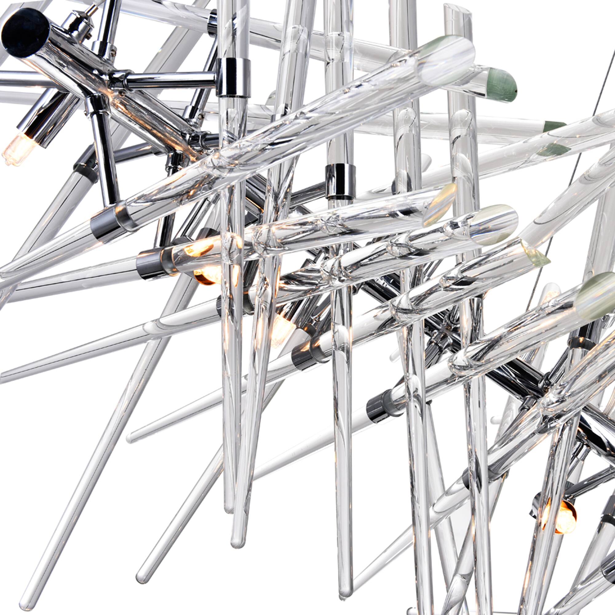 Back. CWI Lighting - Icicle 10 Light Chandelier With Chrome Finish - Chrome.