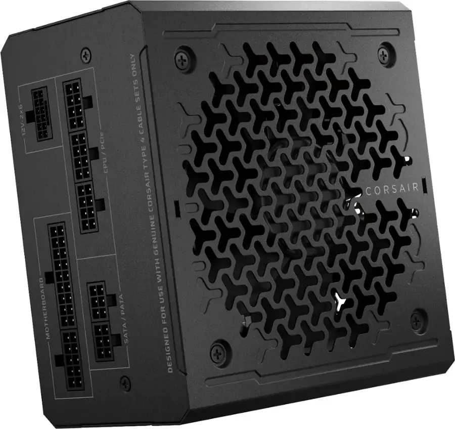 The text on the image reads: "CORSAIR GENUINE WITH USE PATA I FOR SATA DESIGNED + CORSAIR."