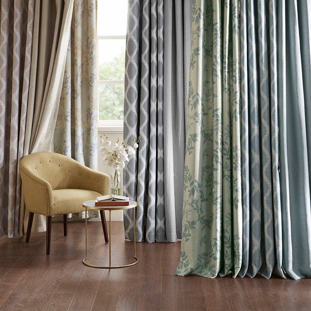 Alt View 6. BreeBe - Printed Botanical Blackout Curtain Panel - Aqua.