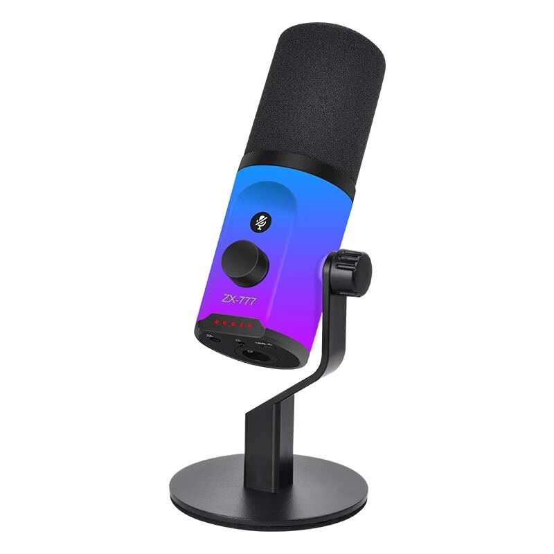 Front. Cluzine - Condenser Microphone USB Type-C RGB Noise Cancelling for Recording Gaming Live Streaming - Black.